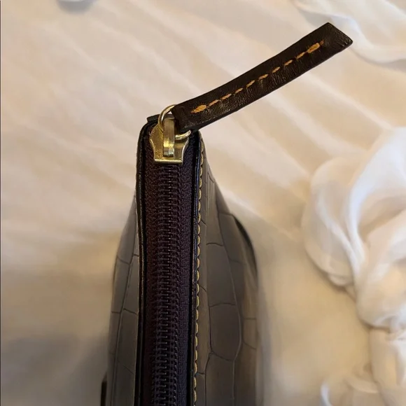 Dooney & Bourke Black Croc-Embossed Leather Pouch - Picture 7 of 17